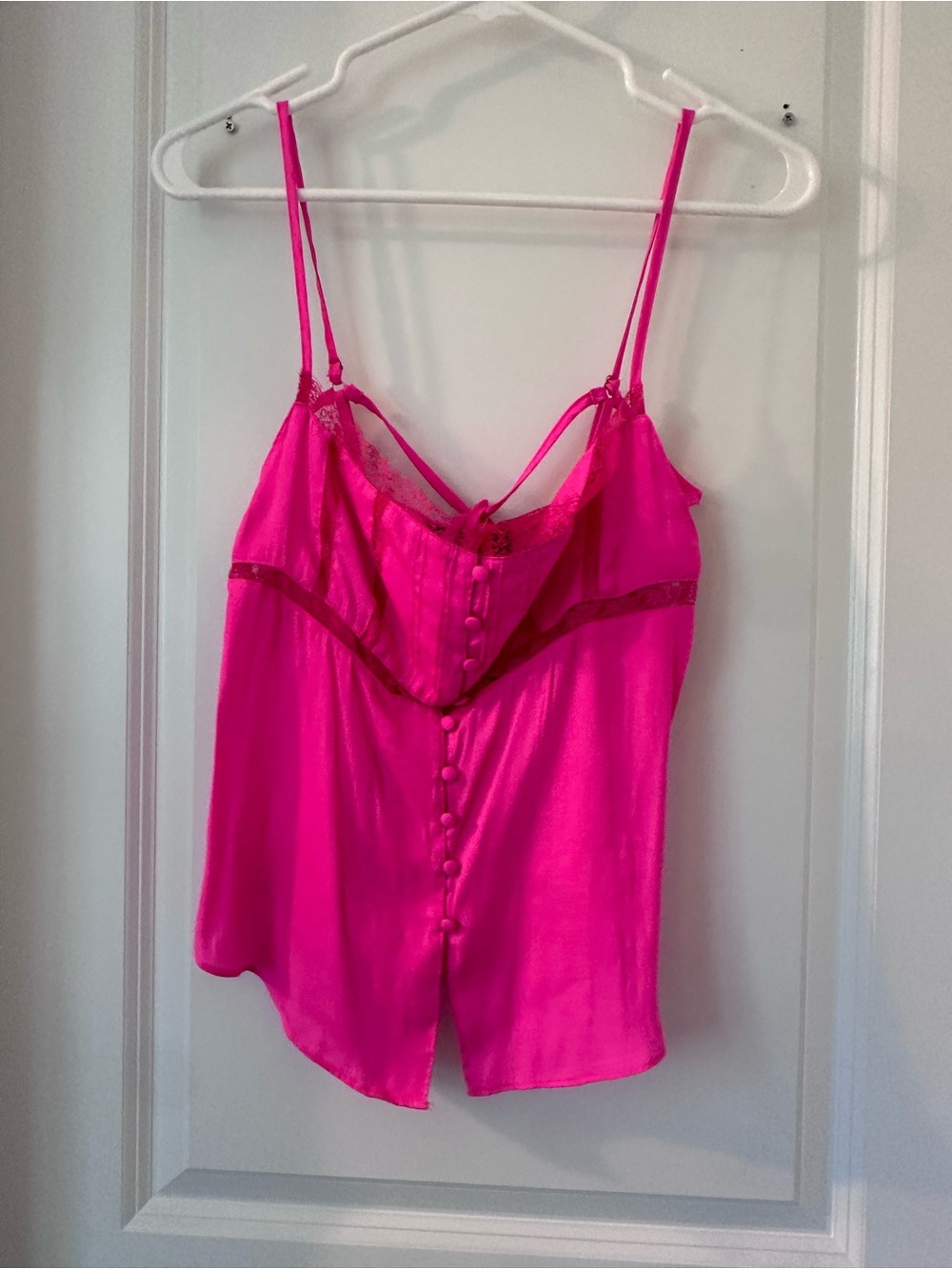 fab'rik Hot Pink Satin Cami Tank